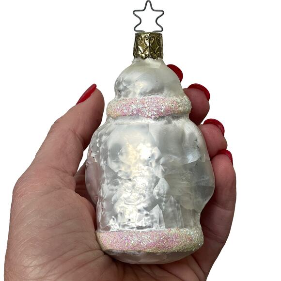 Vintage Inge Glas Ornament Father Frost White Santa Mercury Glass Germany 4096? - Picture 3 of 16
